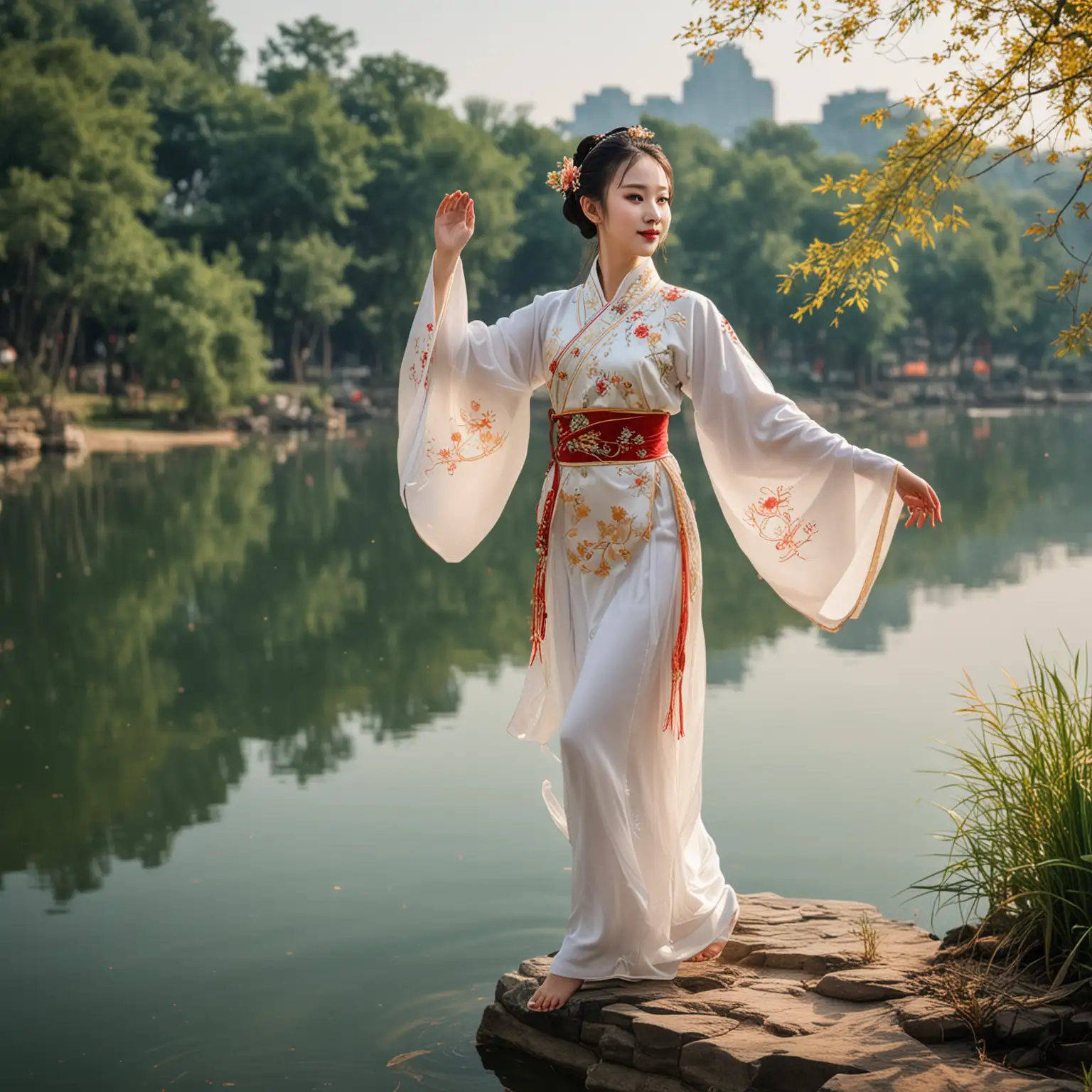 Classical-Chinese-Costume-Girl-Dancing-by-the-Lake