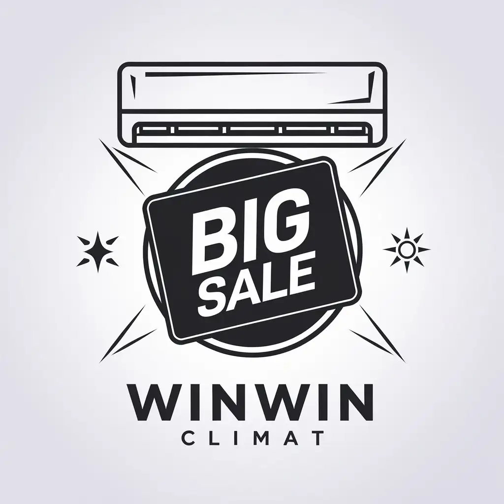 LOGO Design For WinWin Climat Black White Air Conditioning Sale Concept