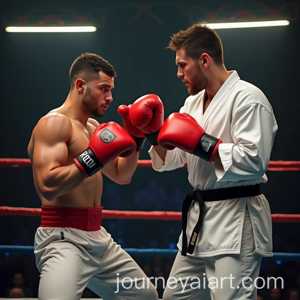 Karate-Fighter-Facing-Off-Against-a-Boxer-in-a-Martial-Arts-Showdown