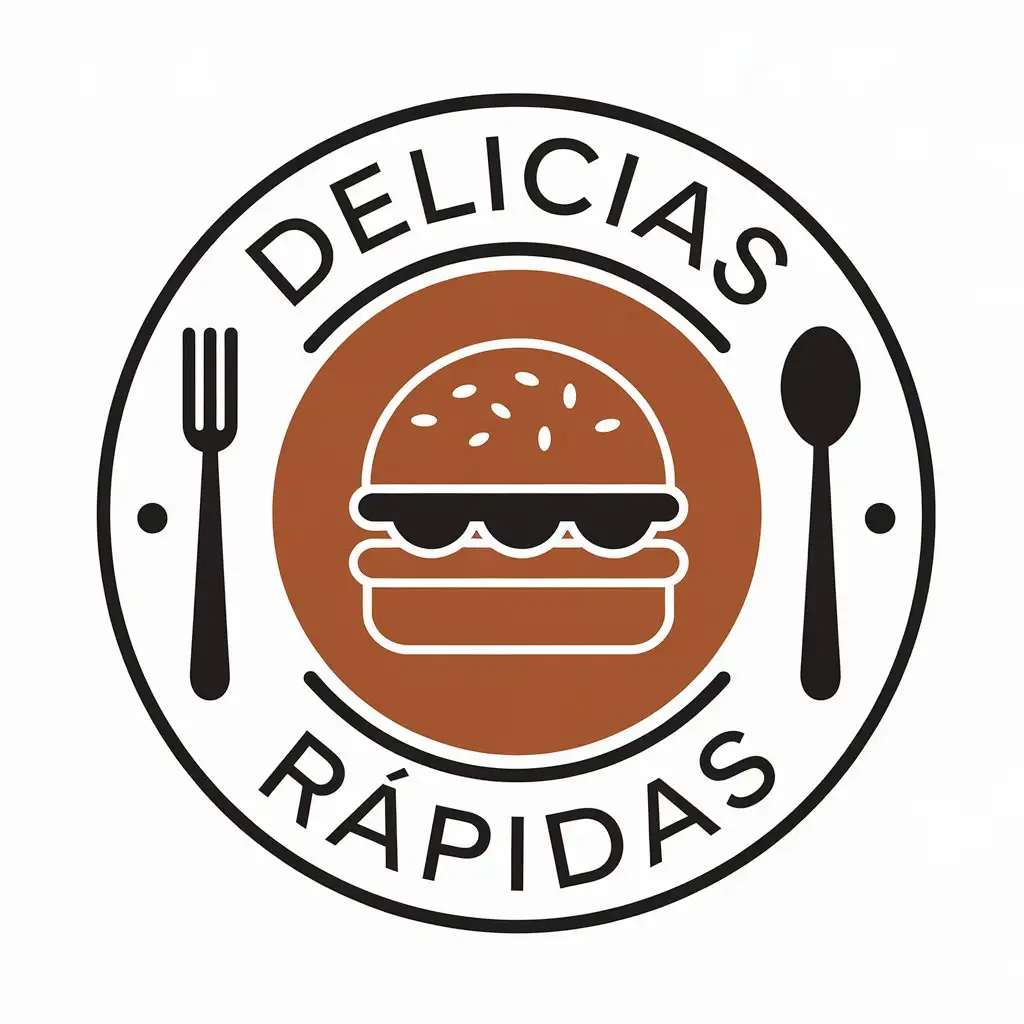 LOGO-Design-For-Delicias-Rpidas-Modern-Restaurant-Theme-with-Hamburger-and-Utensils