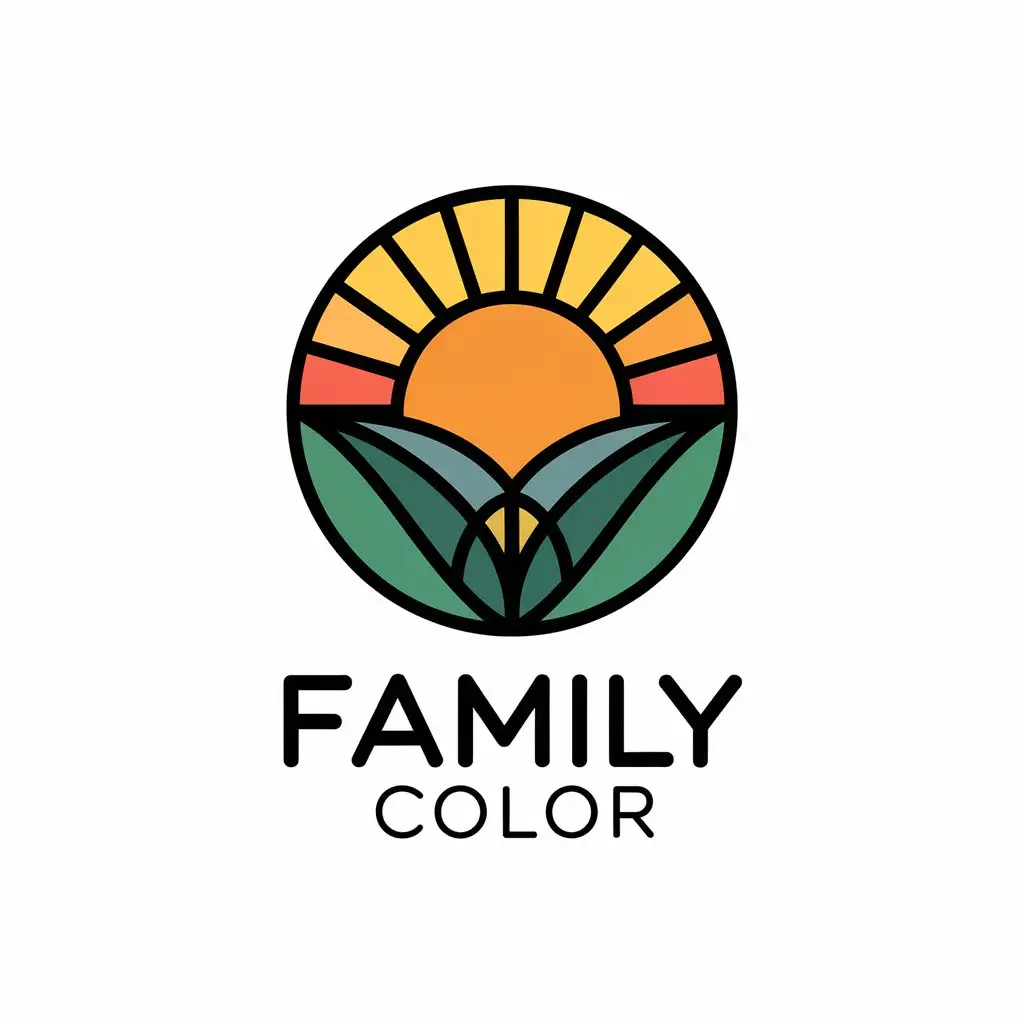 LOGO Design for Family COLOR Sun and Circle Symbol for Home Family Industry