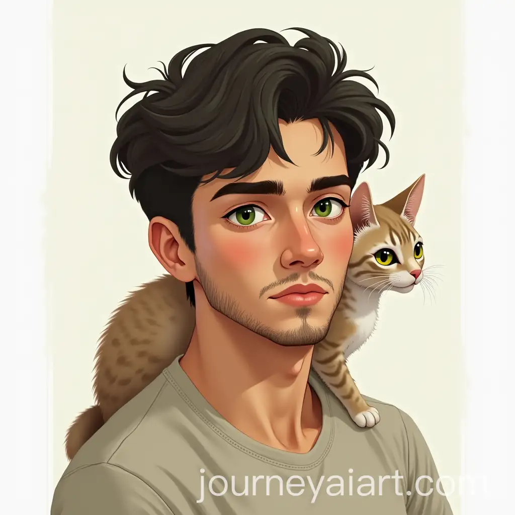 Young-Man-and-GreenEyed-Cat-A-Modern-Twitter-Banner