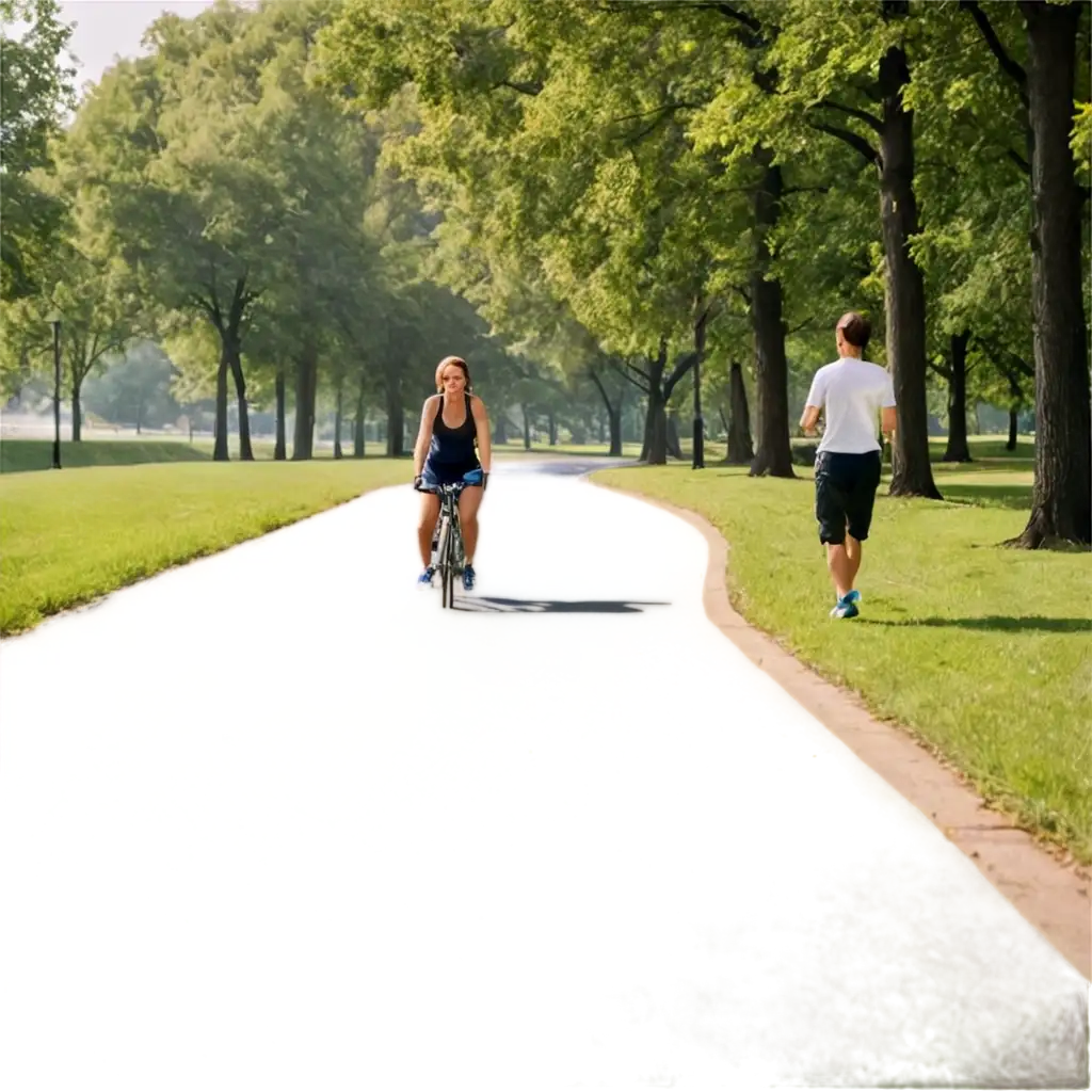 Peaceful-Park-Scene-with-People-Walking-Jogging-or-Cycling-PNG-Image