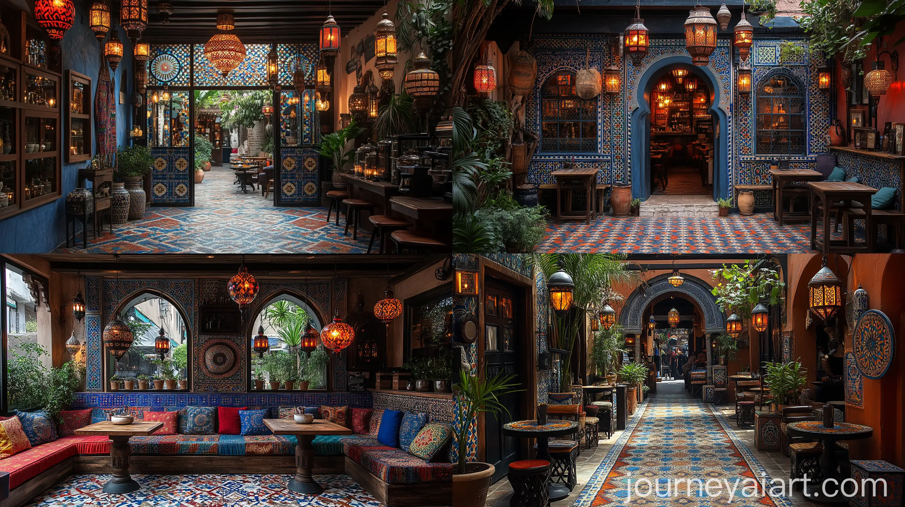 Moroccan-Themed-Coffee-Shop-with-Intricate-Mosaic-Tiles-and-Colorful-Lanterns