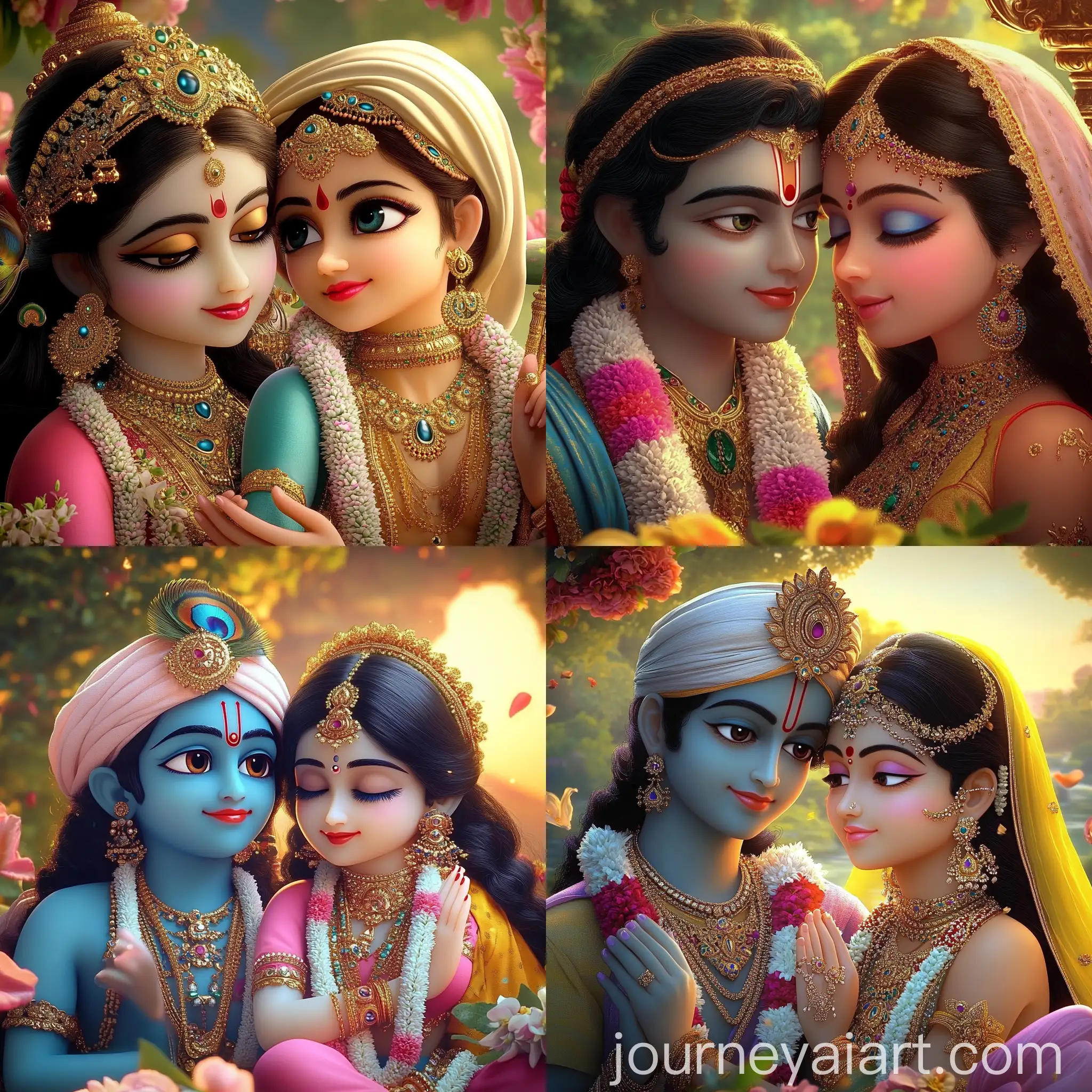 Divine-Serenity-Closeup-of-Radha-and-Krishna-in-Traditional-Attire