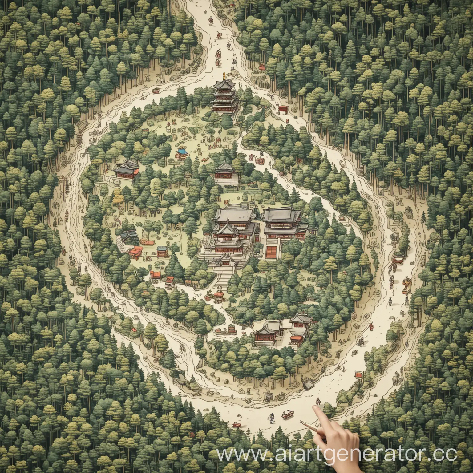 Japanese-Temple-Map-in-Enchanted-Japanese-Forest