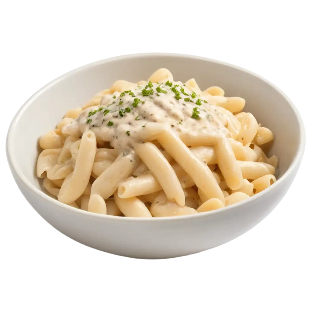 White sauce pasta in a bowl