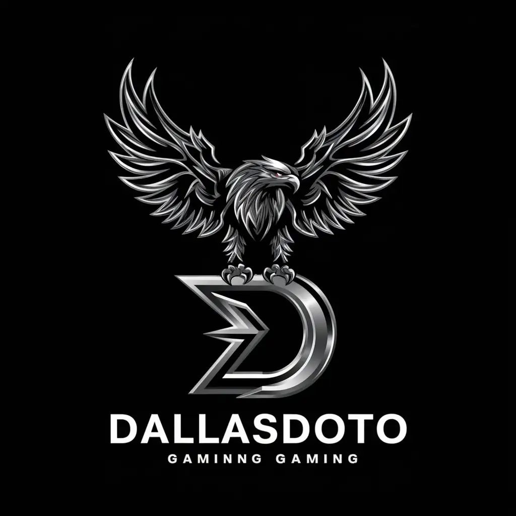 LOGO-Design-for-DallasDoto-Majestic-Eagle-on-Black-Background