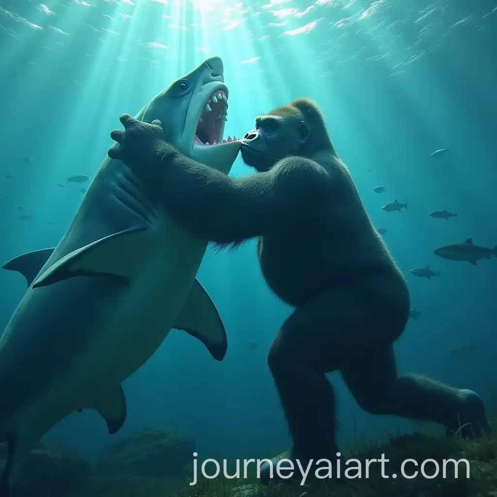 Intense-Underwater-Battle-Gorilla-vs-Shark