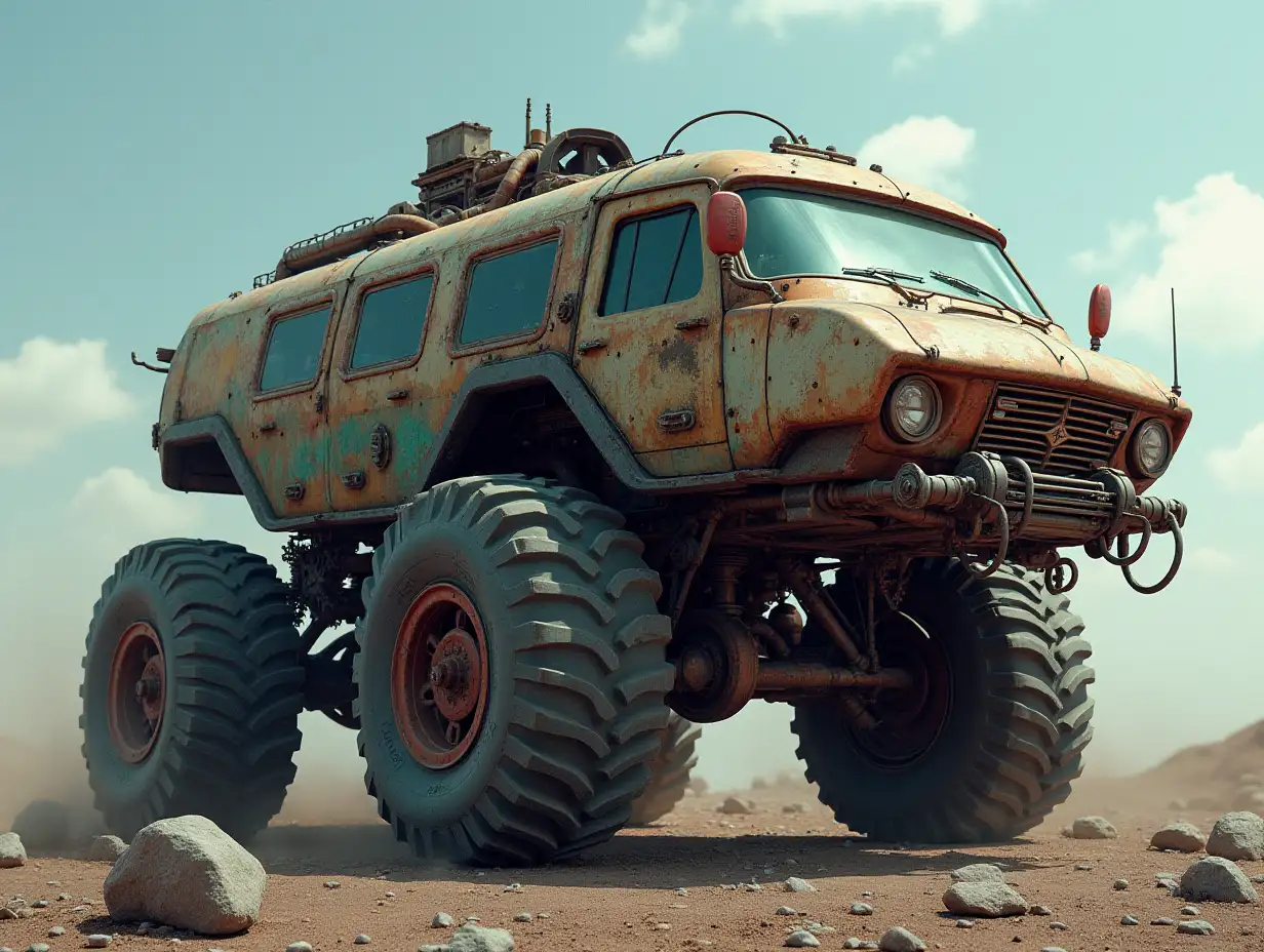 Create a crazy vehicle with many gears big windows ufo Cyberpunk.