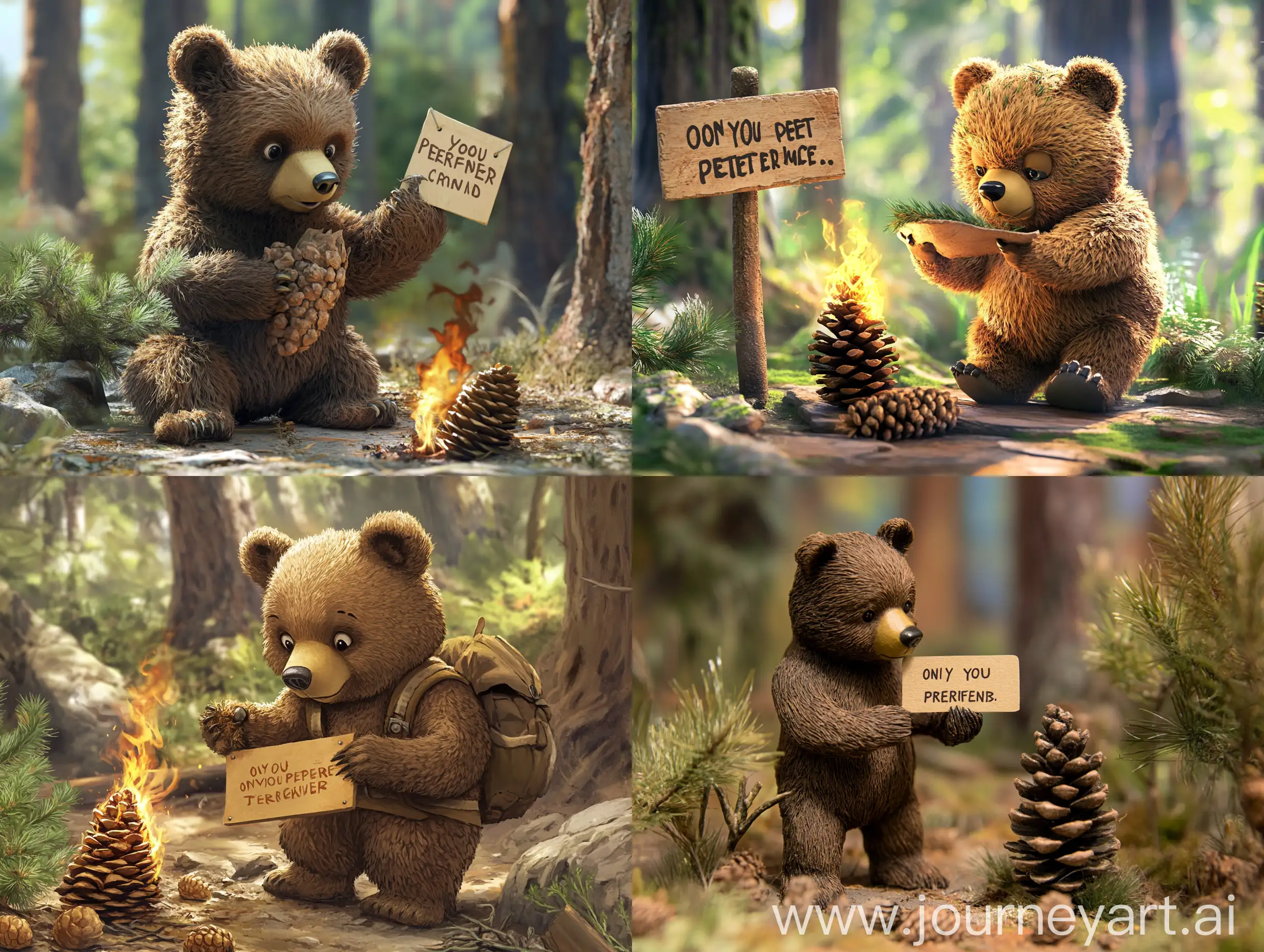 Smokey-the-Bear-Tending-Tiny-Pine-Cone-Fire-with-Only-You-Can-Prevent-Forest-Fires-Sign