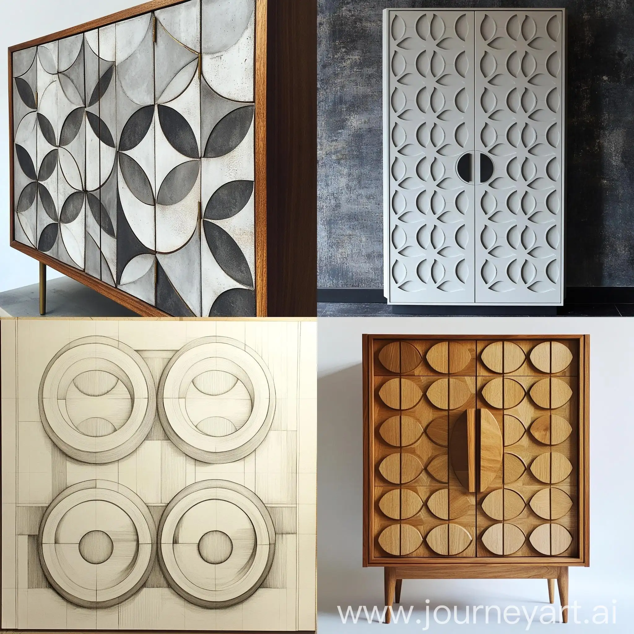 Cabinet-Door-Facade-with-Repeating-Circle-Pattern