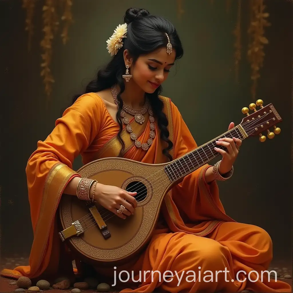 Raja-Ravi-VarmaAI-Art-Prompt-Expansion-Style-Depiction-of-Dakshina-Urthy-Playing-Veena