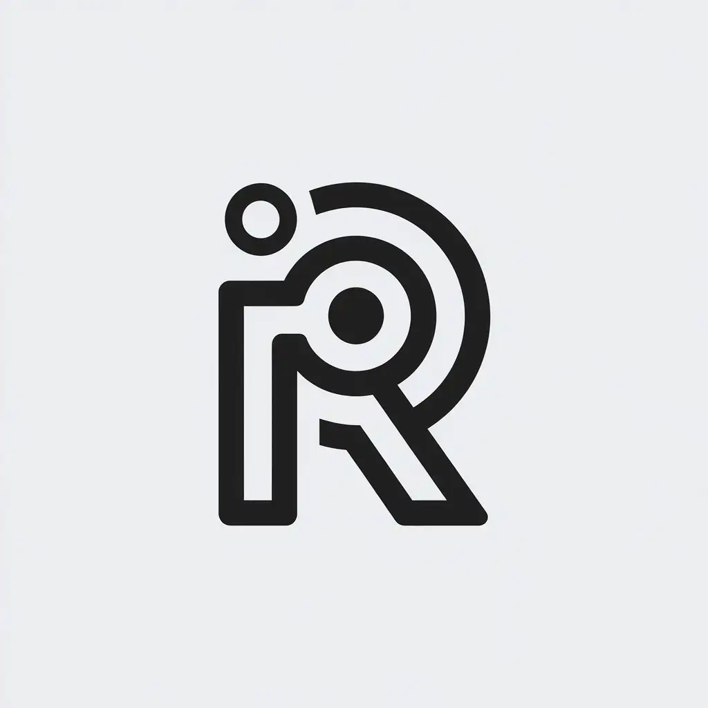 LOGO Design for R Minimalistic Vector Symbol with Clear Background for Internet Industry