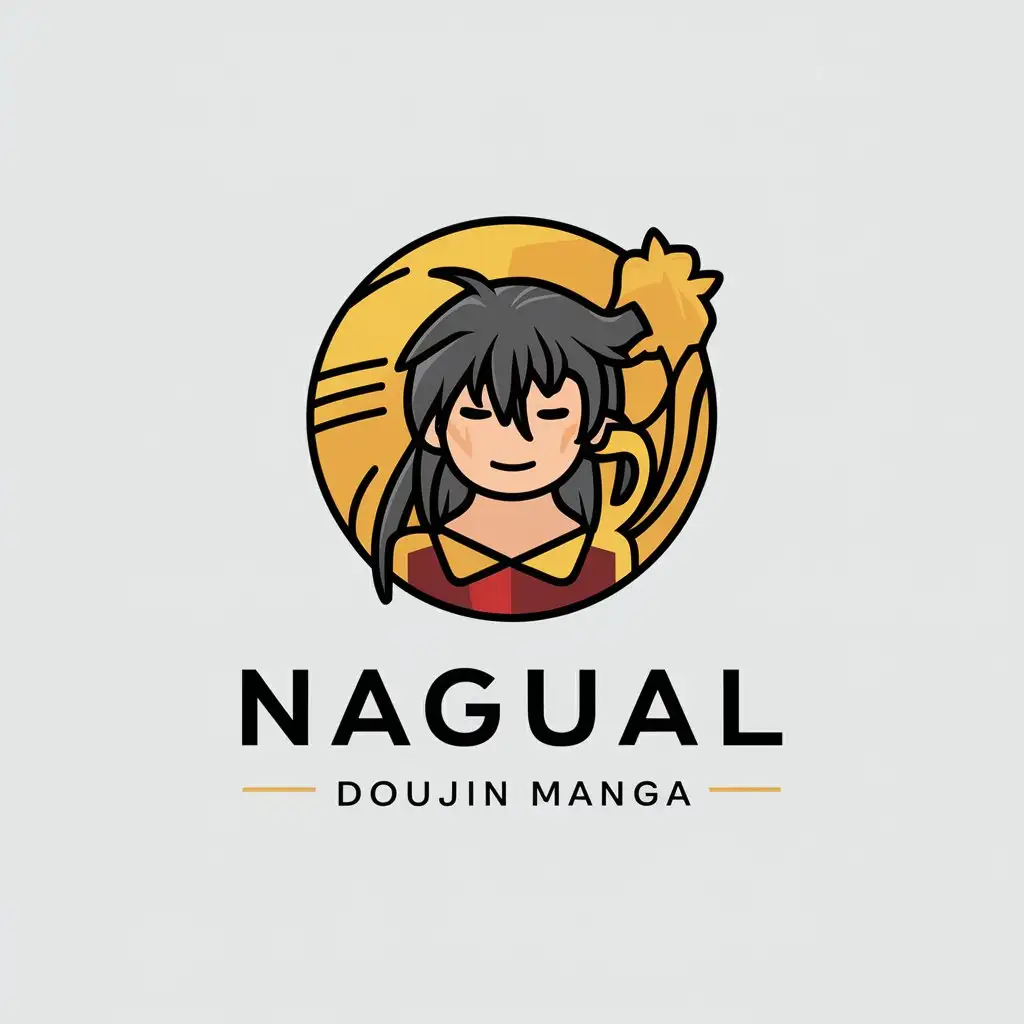 a vector logo design,with the text "Nagual doujin manga", main symbol:anime,Minimalistic,be used in Others industry,clear background