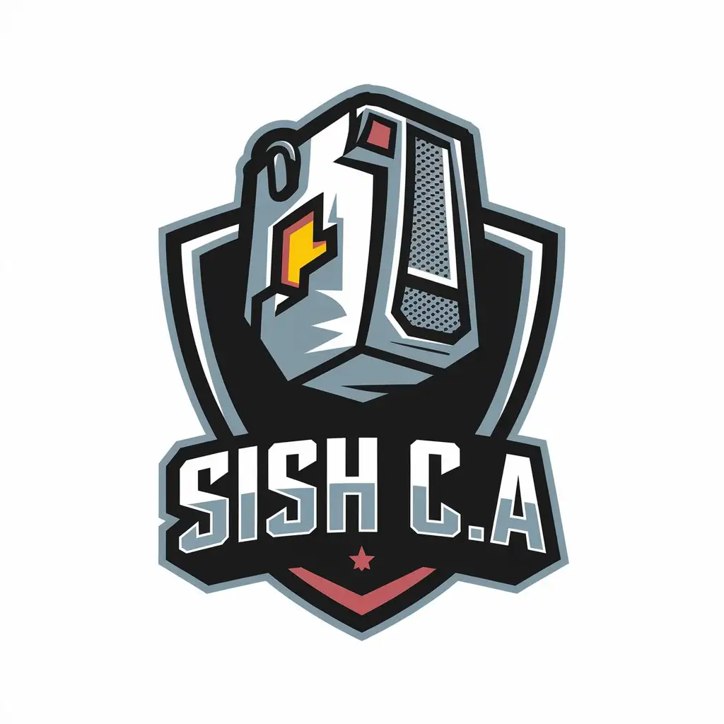 LOGO Design for SISH CA Vector with Computer Gamer Symbol for Tecnologa Industry