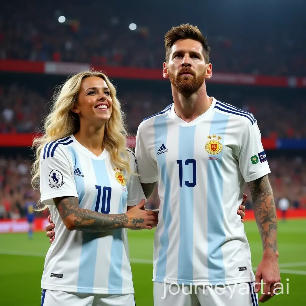 Lionel-Messi-and-Shakira-Singing-Together-on-Manchester-United-Soccer-Field