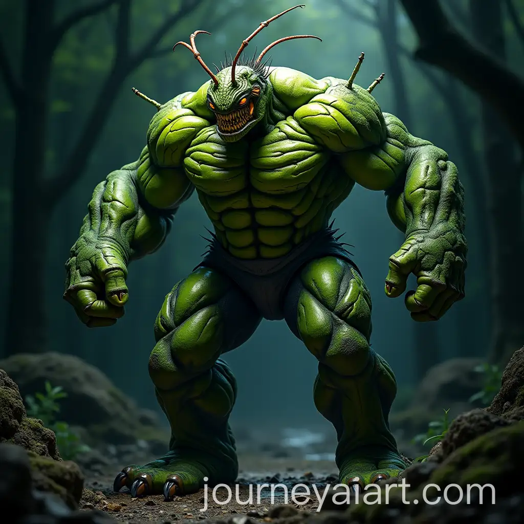 Hybrid-HulkAnt-Creature-in-a-Dark-Forest-with-Vibrant-Lighting