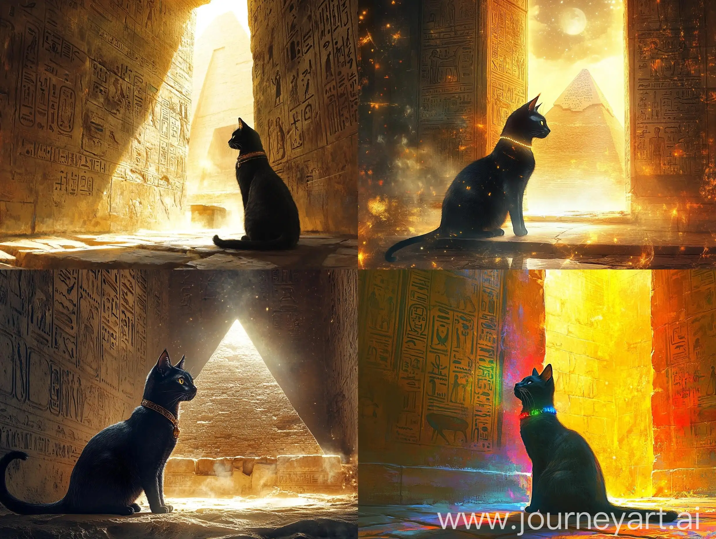 Mysterious-Black-Egyptian-Cat-in-Ancient-Pyramids