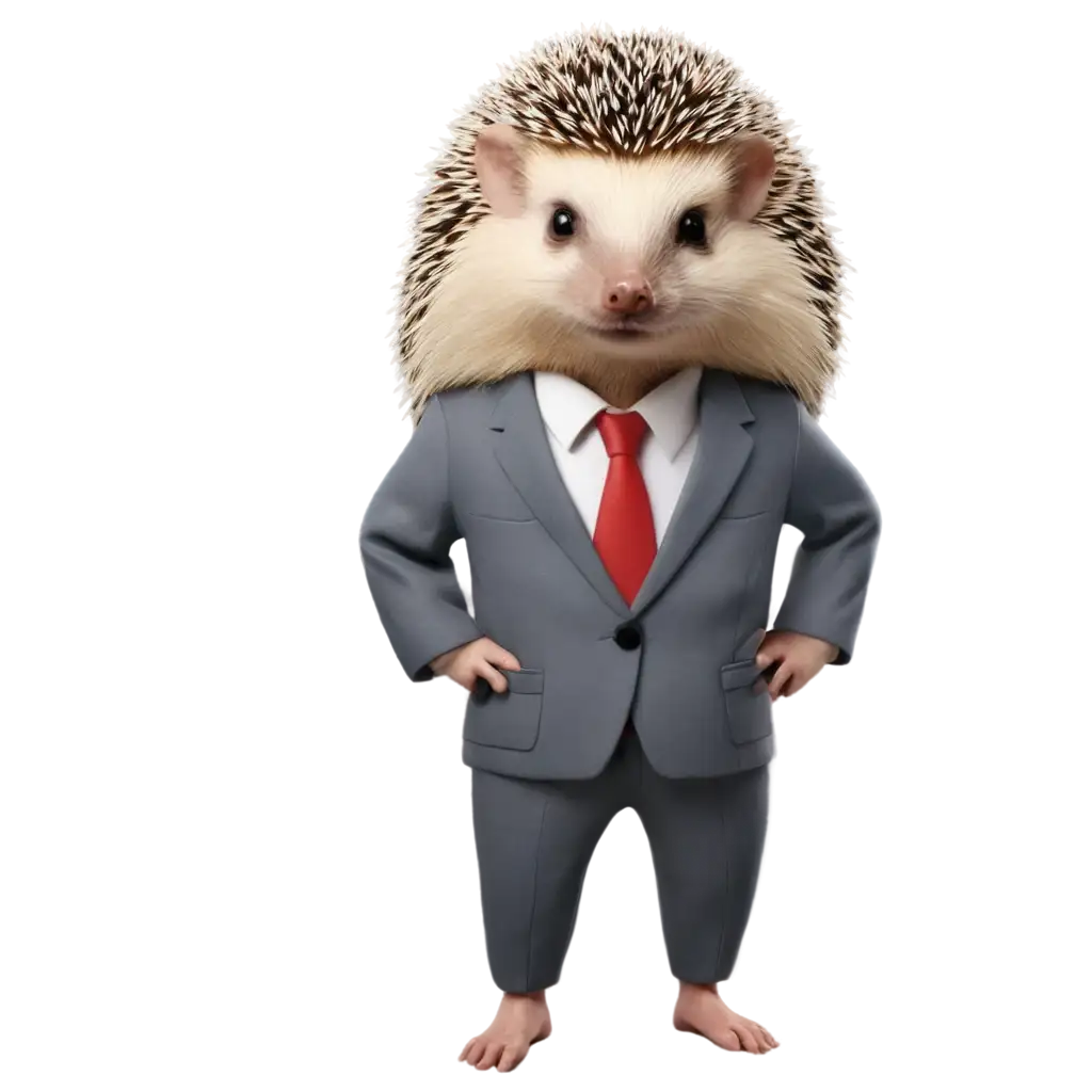 Elegant-Hedgehog-Wearing-Suit-with-Human-Body-Unique-PNG-Image-Concept