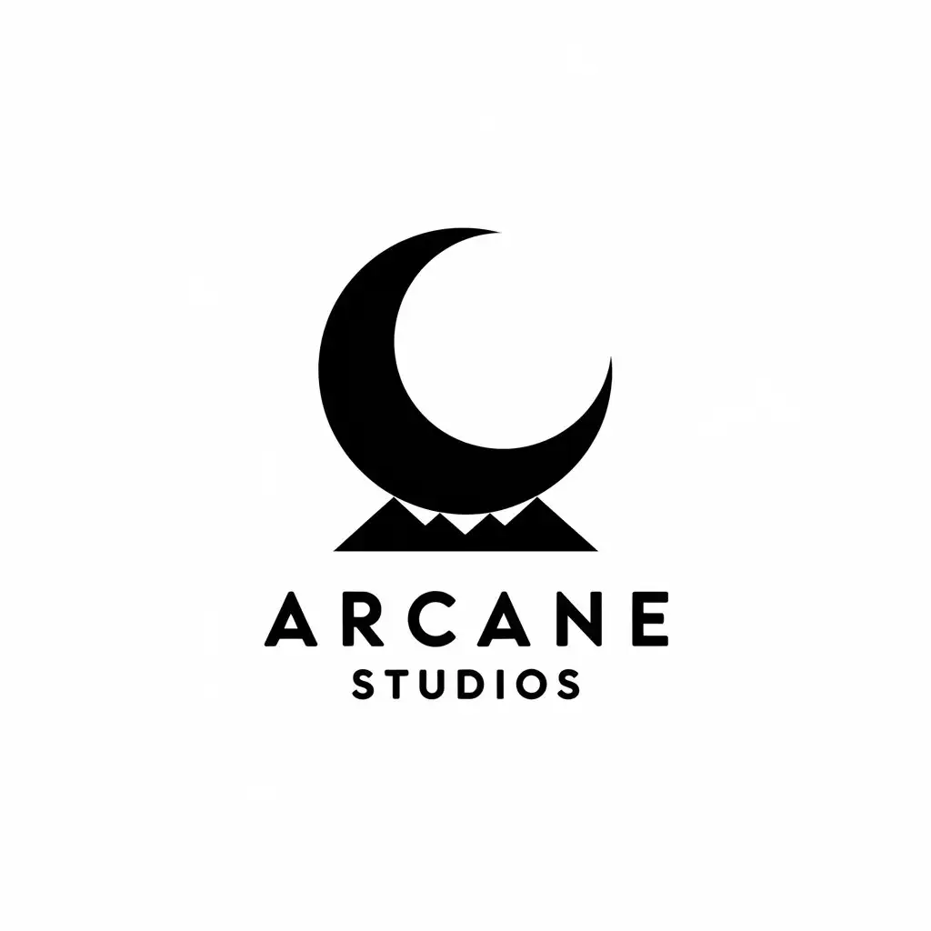 LOGO Design for Arcane Studios Moon Symbol with Clear Background in Vector Style