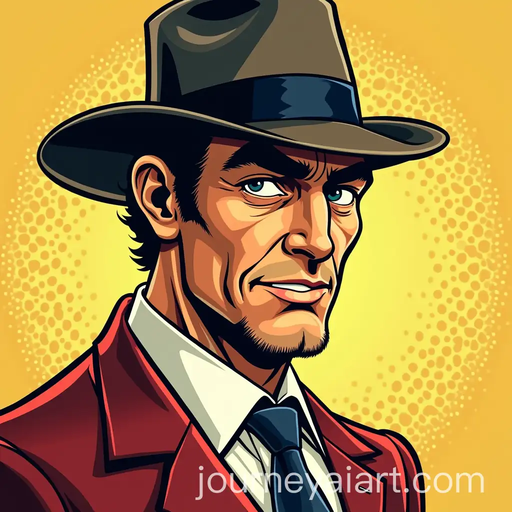 Classic-Retro-Comic-Book-Style-Man-in-Mafia-Clothing-with-Cartoonish-Exaggeration