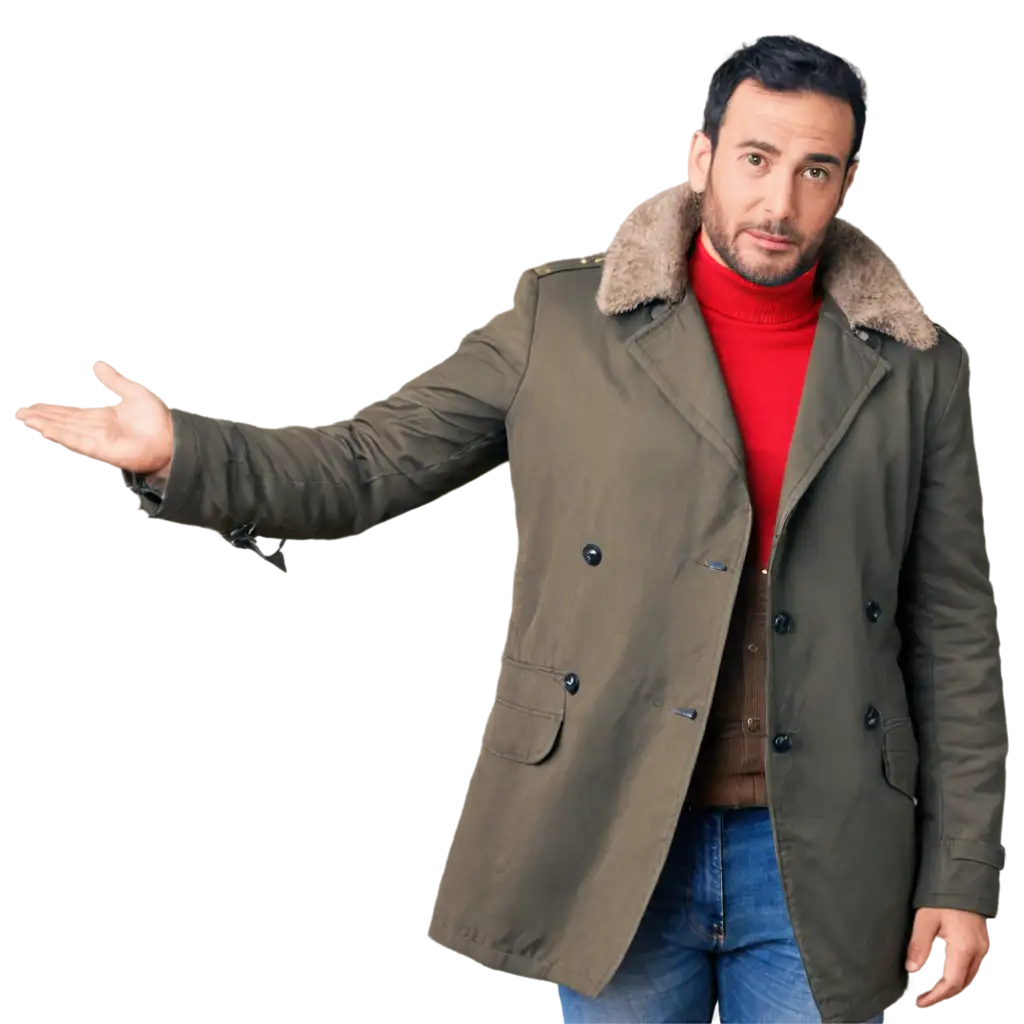 IMAGE OF RUSSIAN PREDIENT HAVING A COAT ON HIS SHOULDIER AND IN ATTITUDE MOOD