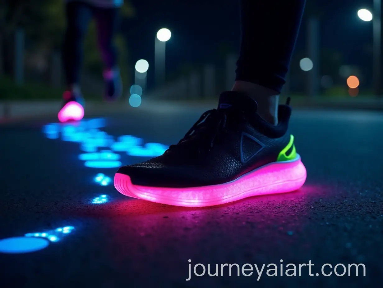 Futuristic-Sports-Sneaker-with-Glowing-Sole-for-Night-Running