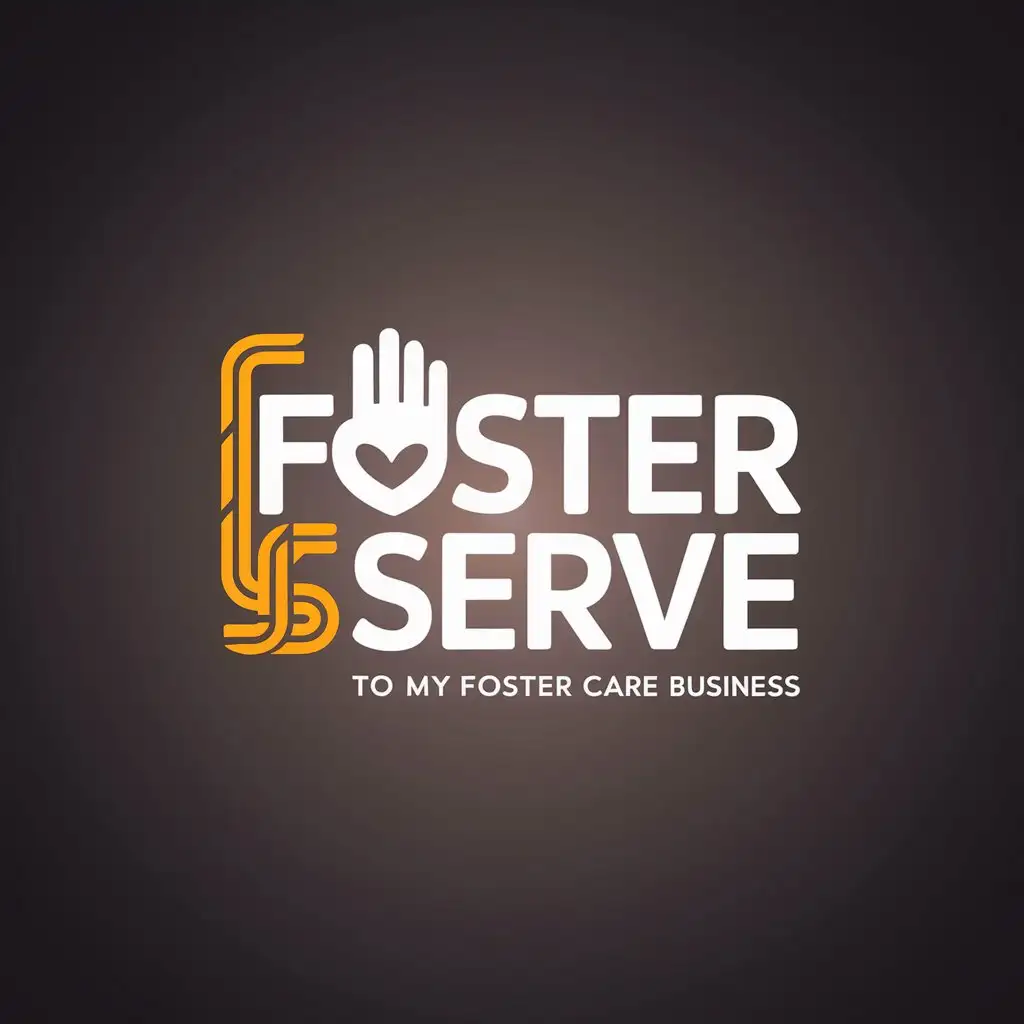 LOGO Design for Foster Serve Foster Care Awareness with Hand Heart and Child Symbol