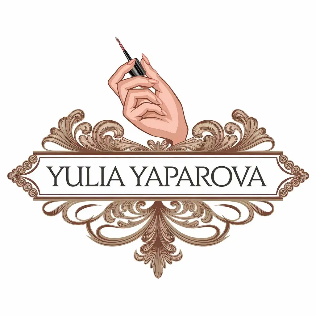 LOGO-Design-for-Yulia-Yaparova-Elegant-Manicure-Masterpiece-with-Nail-Polish-Brush-and-Feminine-Touch