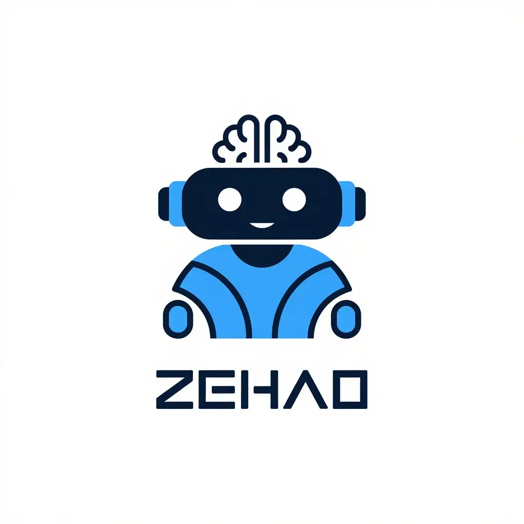 LOGO Design for ZEHAO Modern AI Technology Symbol with Clear Background