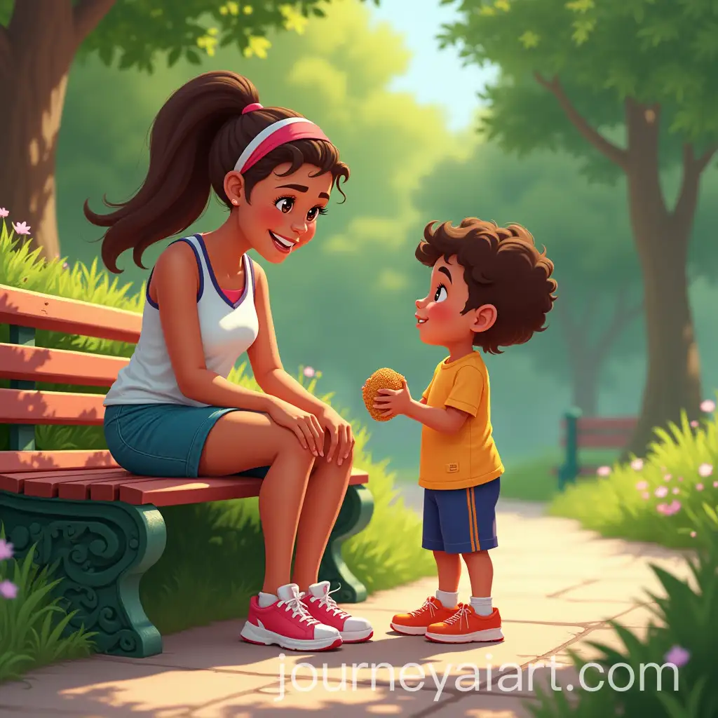 Caitlin-Clark-Sharing-a-Heartfelt-Moment-with-a-Child-in-a-Vibrant-Park