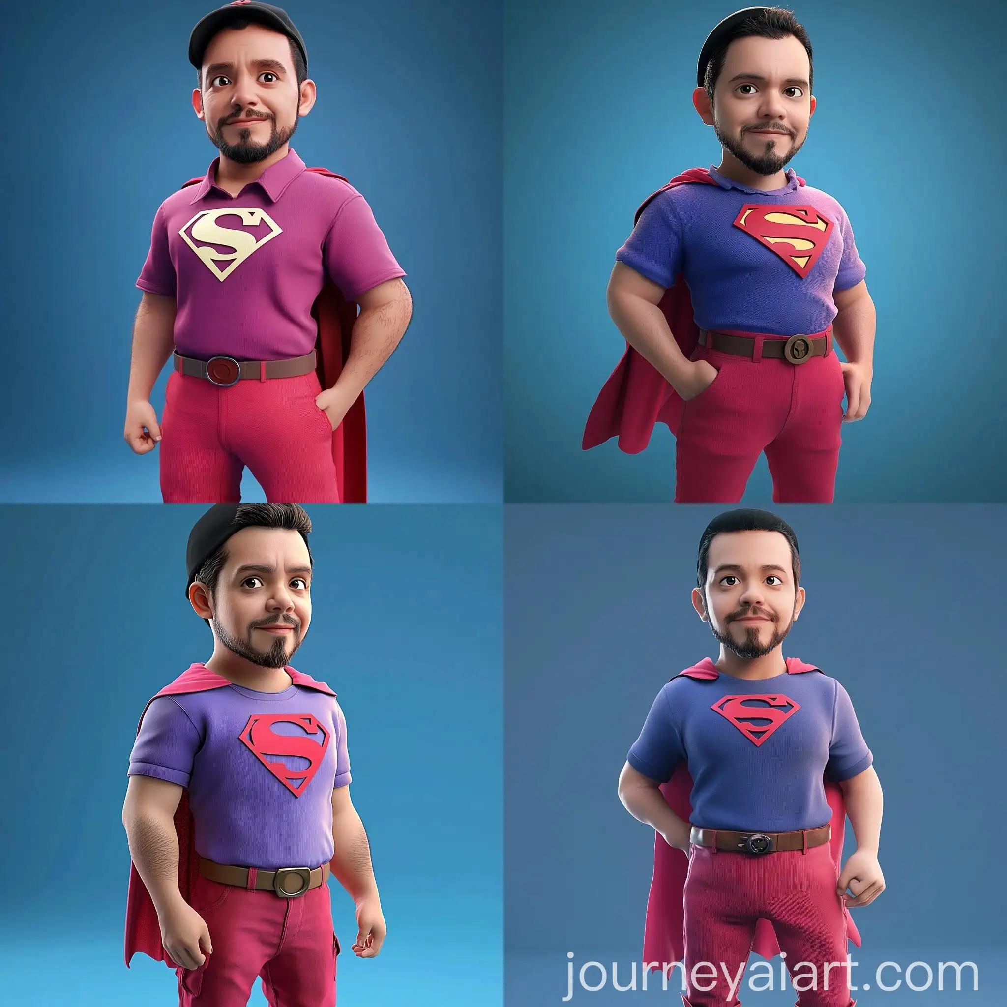 Boy-Superhero-Costume-with-Black-Cold-Hat-and-Superman-Suit