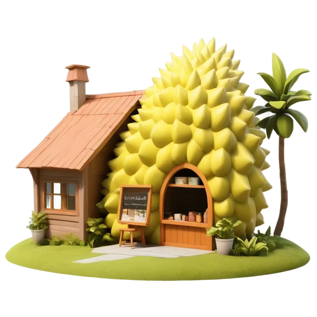 CartoonStyle-Durian-Shop-PNG-Image-Adorable-3D-Rendering-on-Grassland