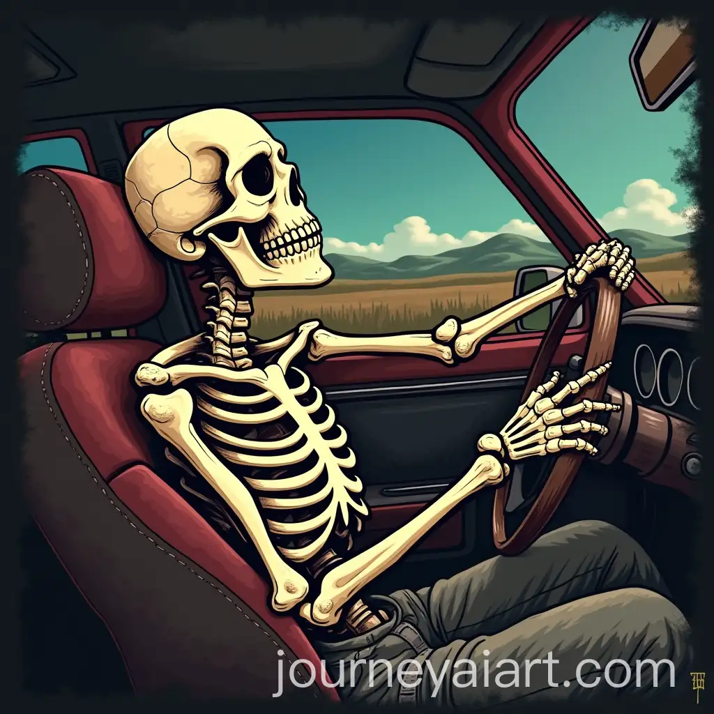 Sleepy-Skeleton-Driving-in-Traditional-Tattoo-Style