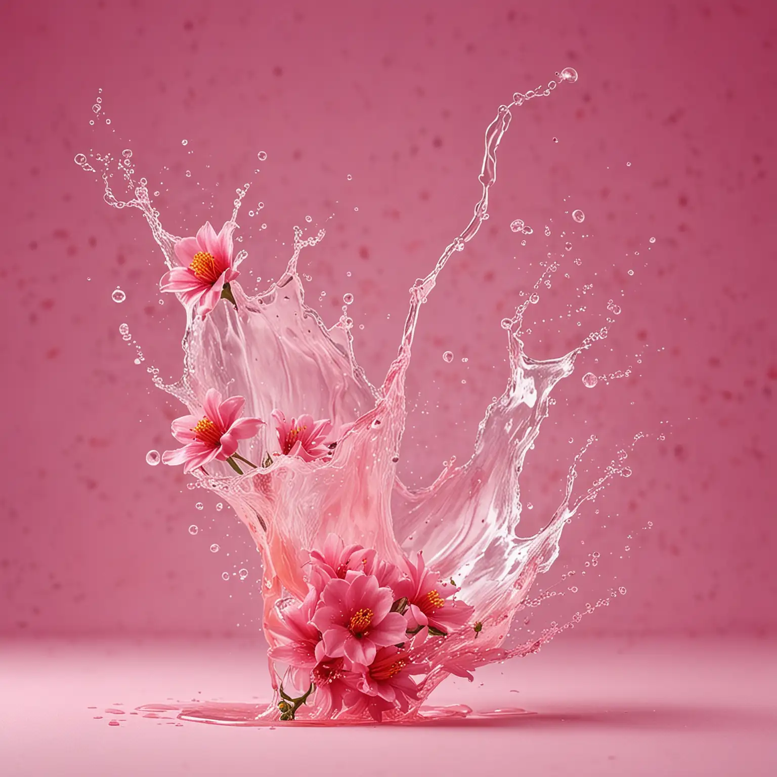 flowers 20 tender splashes of juice flying pink background