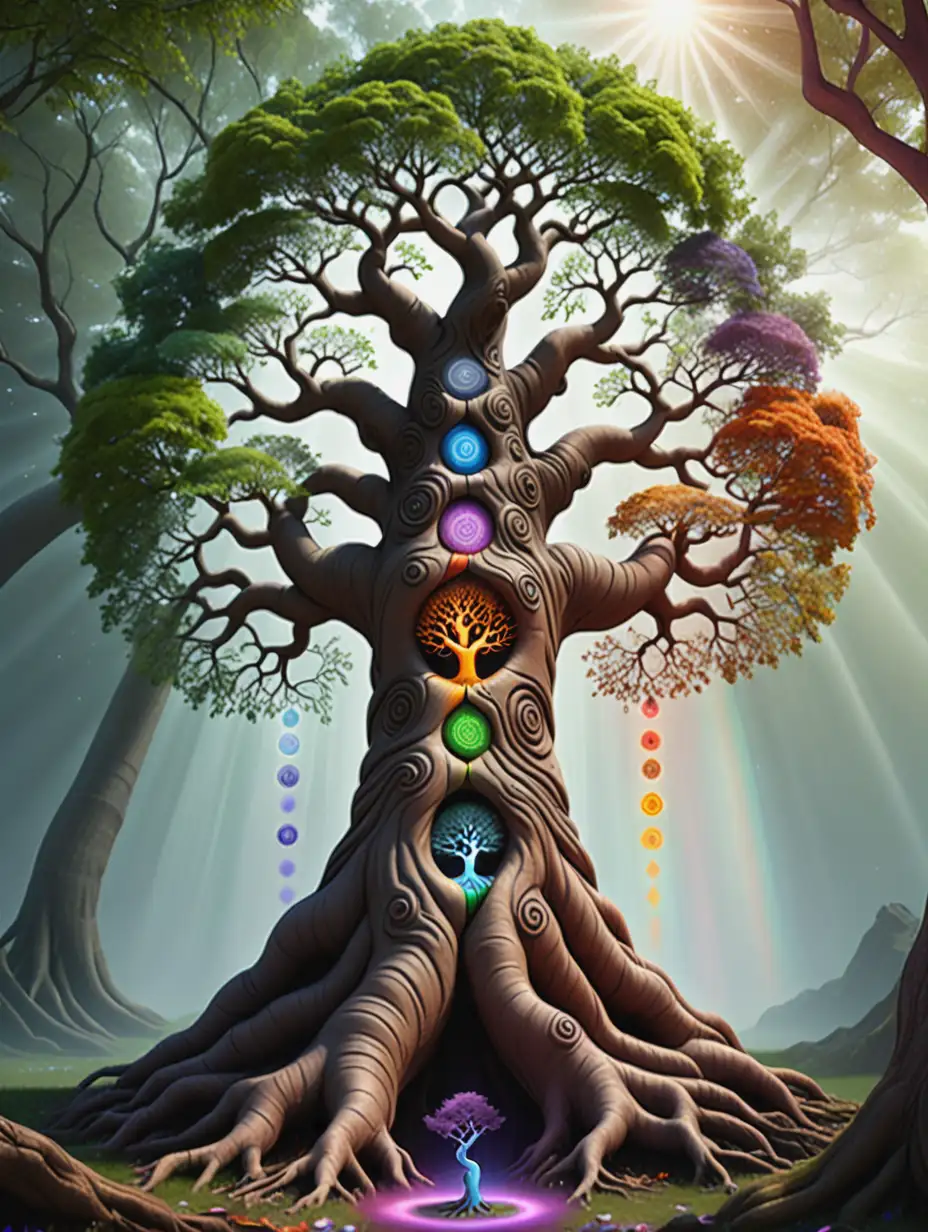 Magical tree, giant with chakra and instead of leaves