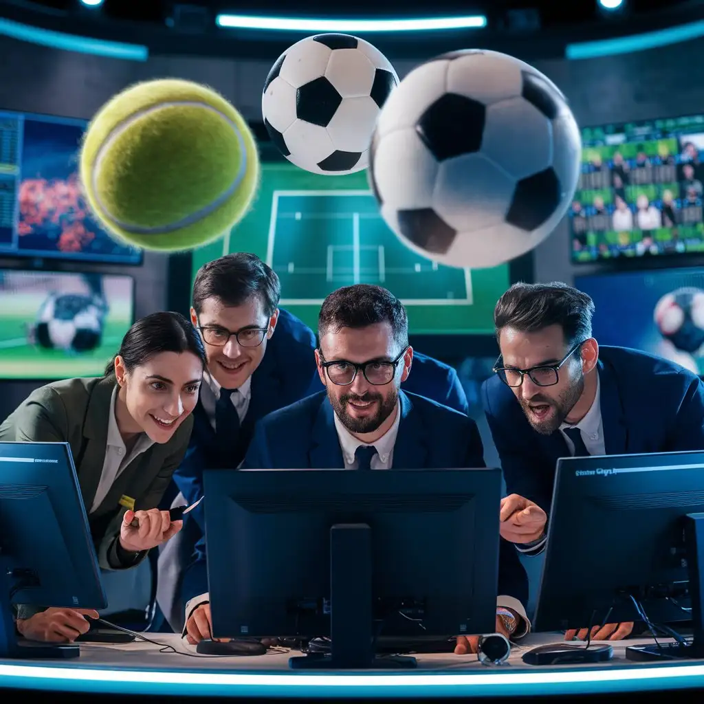 Gingerbread-Analysts-in-Studio-with-Tennis-and-Floating-Soccer-Balls