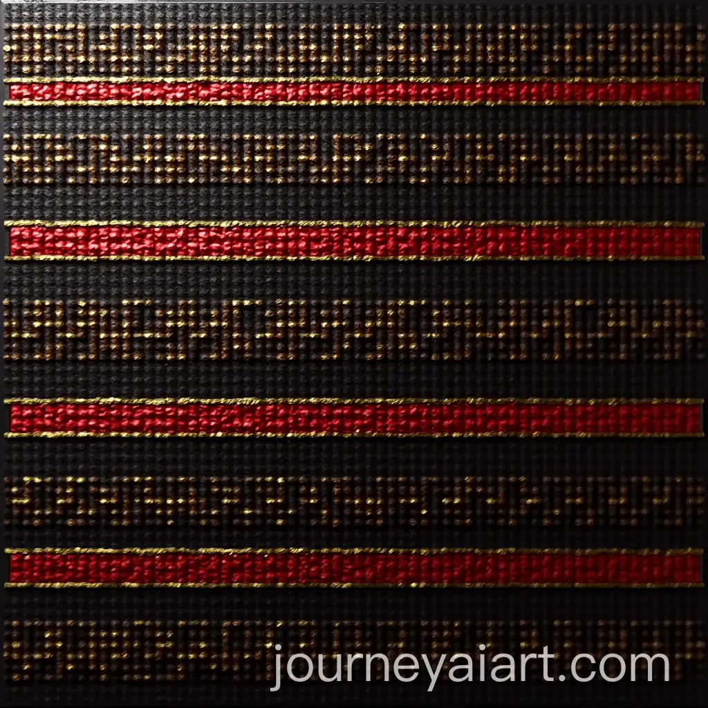 Bold-Black-Bee-Bead-Pattern-with-Metallic-Red-Stripes-and-Gold-Edging