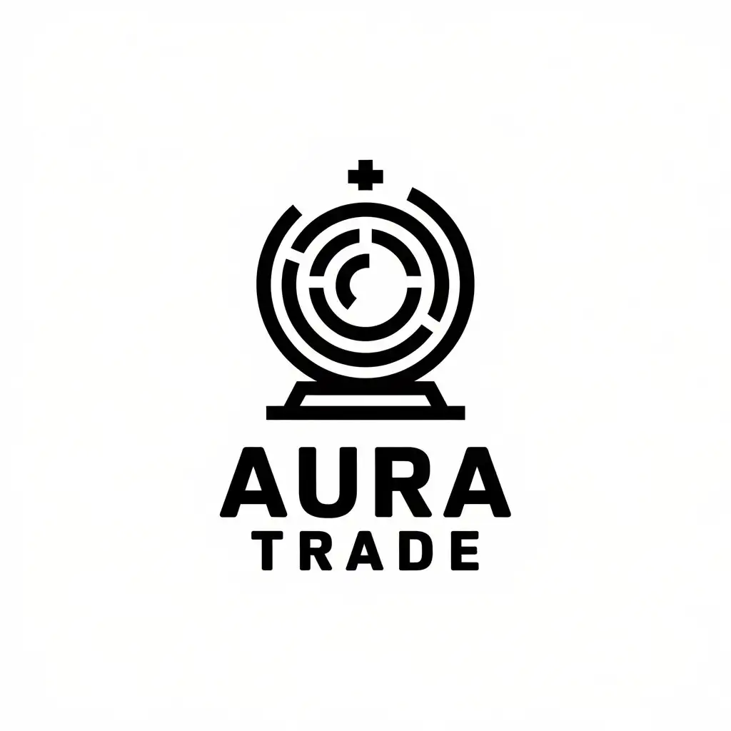 LOGO Design for Aura Trade Crystal Ball Symbol with Modern and Minimalist Style for Finance Industry