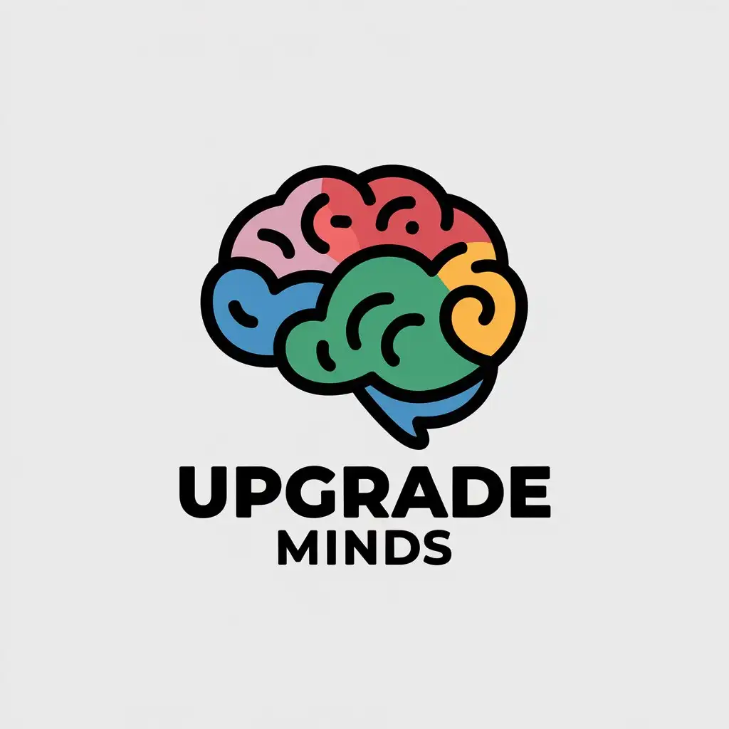 LOGO Design for Upgrade Minds Colorful Brain Symbolizing Creativity and Growth