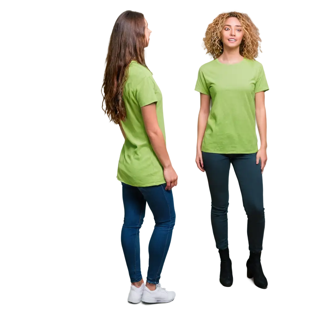 Woman-with-Lime-Green-Shirt-PNG-Image-Vibrant-Fashion-Statement