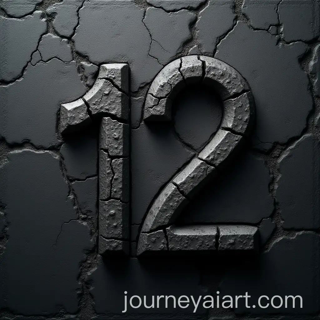 Cracked-Dark-Concrete-Texture-Forming-the-Number-12