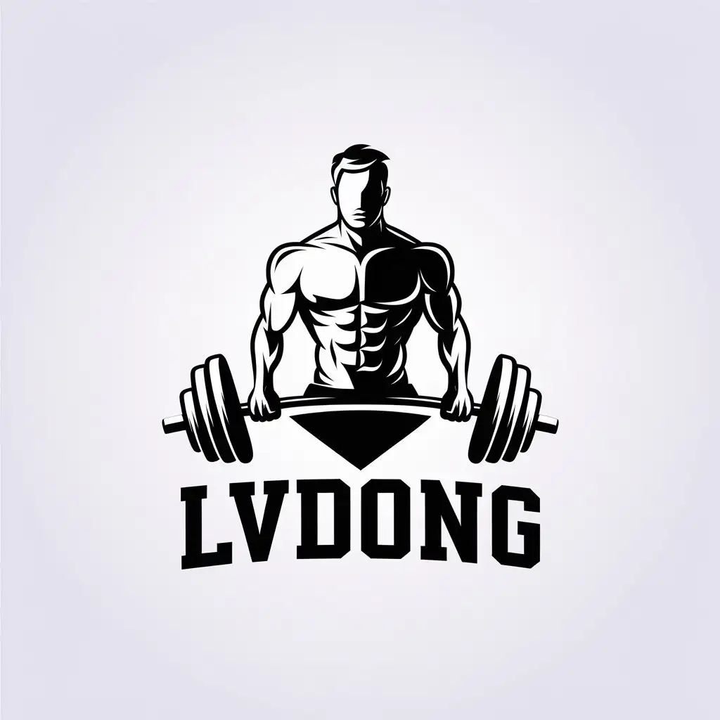 a vector logo design,with the text "lvdong", main symbol:Fitness enthusiast,Minimalistic,be used in Sports Fitness industry,clear background