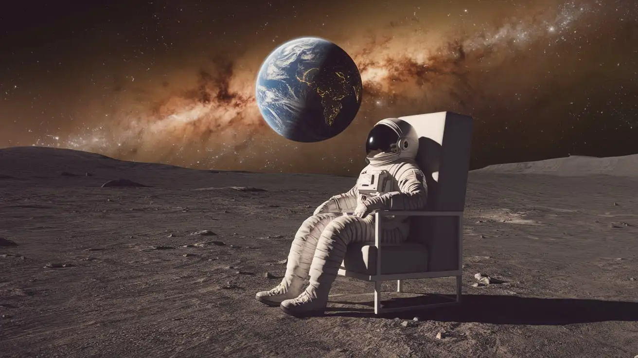 Astronaut Contemplating Earth in Cosmic Silence