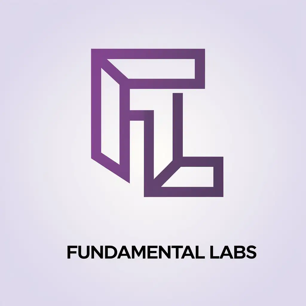 LOGO Design for Fundamental Labs Purple and Black Geometric F and L Minimalistic Design for Entertainment Industry