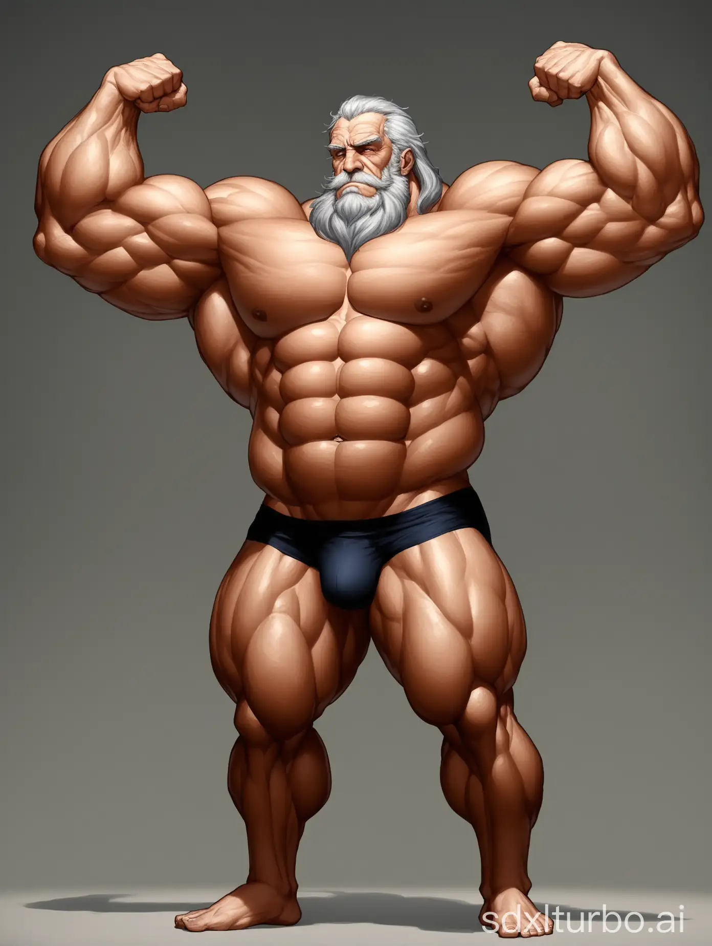 Muscular-Elderly-Man-Showing-Giant-Biceps-in-Underwear