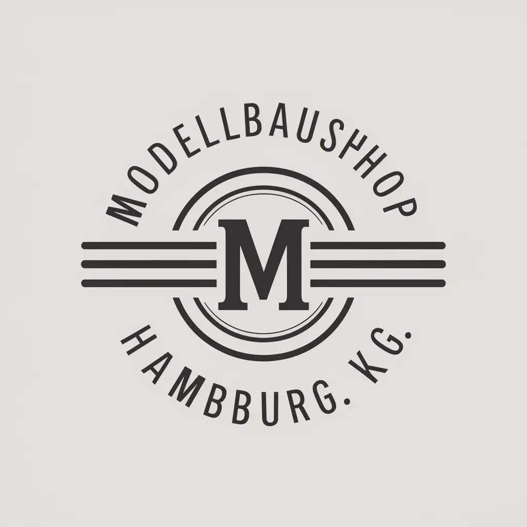 a vector logo design,with the text "Modellbaushop Hamburg KG", main symbol:Manufacturing, processing and trading of toy models.,Moderate,clear background