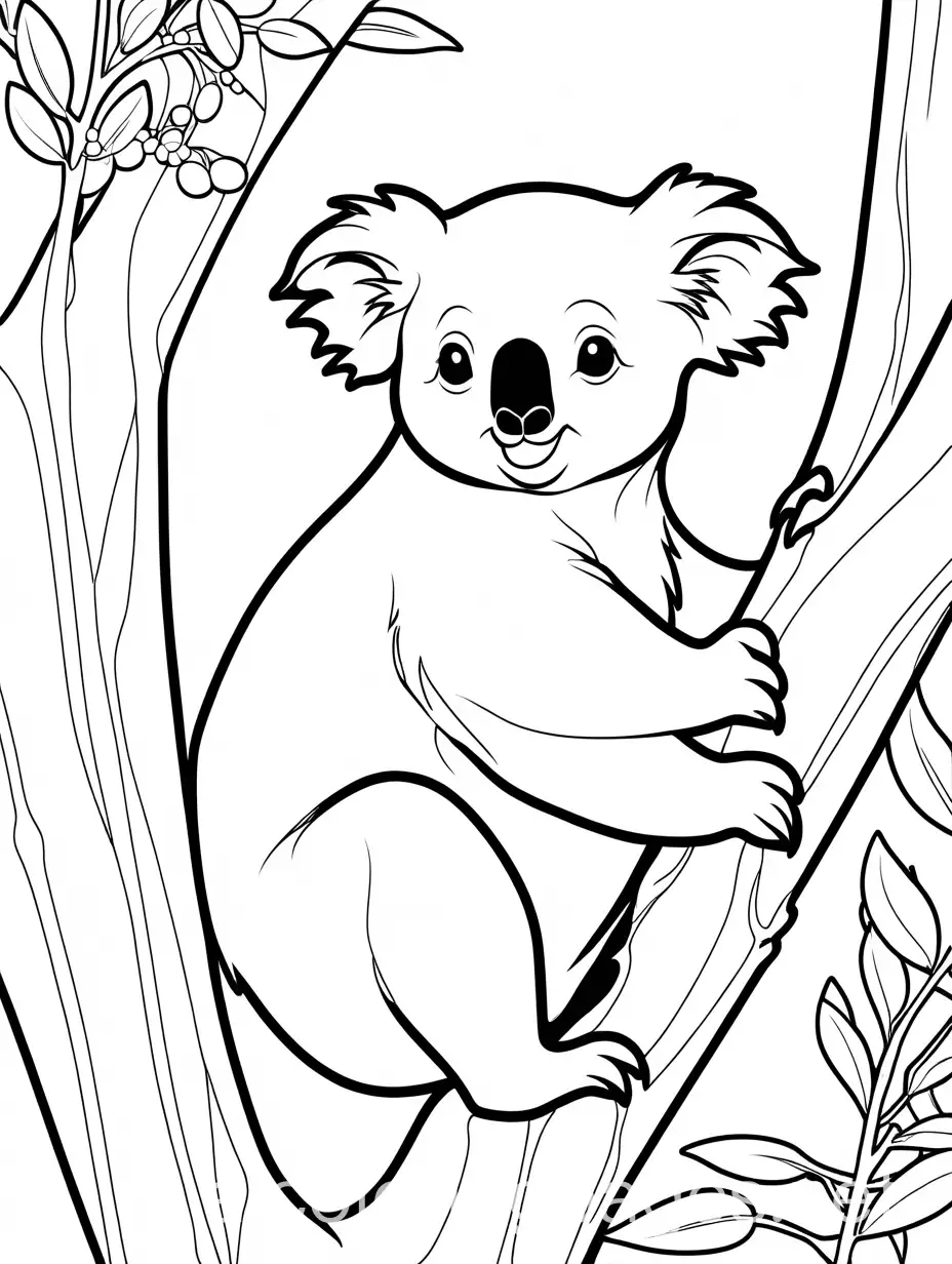 Koala-Climbing-a-Tree-Coloring-Page-for-Kids