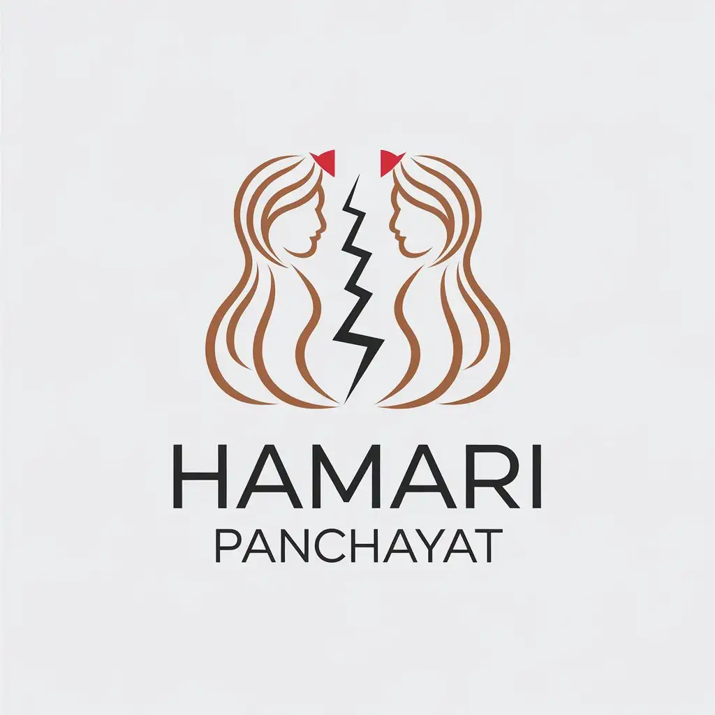 LOGO Design for Hamari Panchayat Minimalistic Breakup Between Two Girls with Clear Background